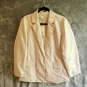 a new day Cream Sequin Blazer. Size Medium